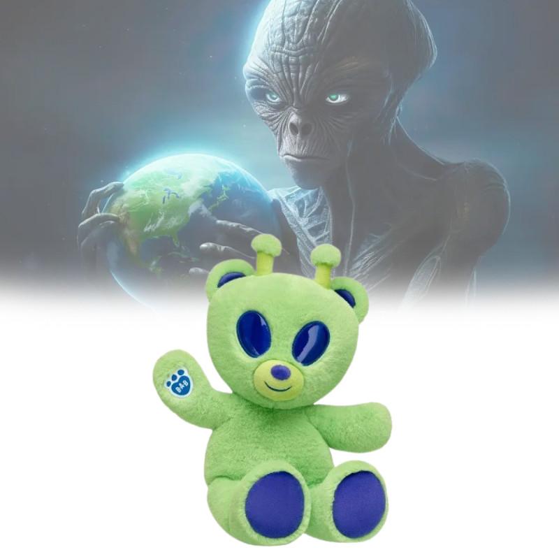Bear Alien Green Cute Cartoon Plush Toy Durable Short Childhood Doll Collection