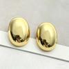 Oval Chunky Dome Earrings for Women, Gold Plated/Polished Silver Statement Earrings Hypoallergenic Bold Large Hoop Earrings Minimalist Jewelry