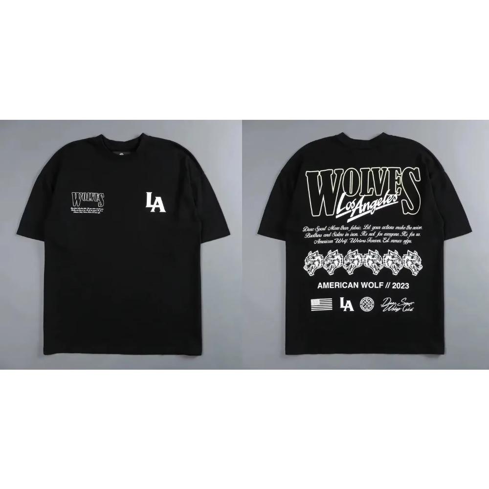 Darc Sport Vlci Gym Trička Nadměrná Cvičební Fitness Darcsport Pánské Oblečení Grafický DTG Potisk Darcs Sport Vlčí Trička