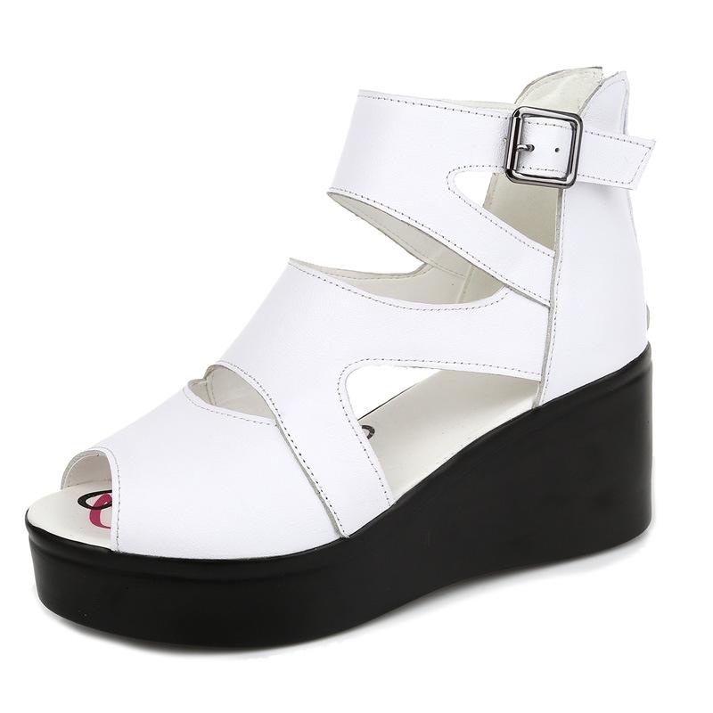 Fashion GKTINOO Women Flat Platform Sandals 2025 Summer Genuine Leather Handmade Shoes Women Summer Sandals Slip on Ladies Shoes Sandal