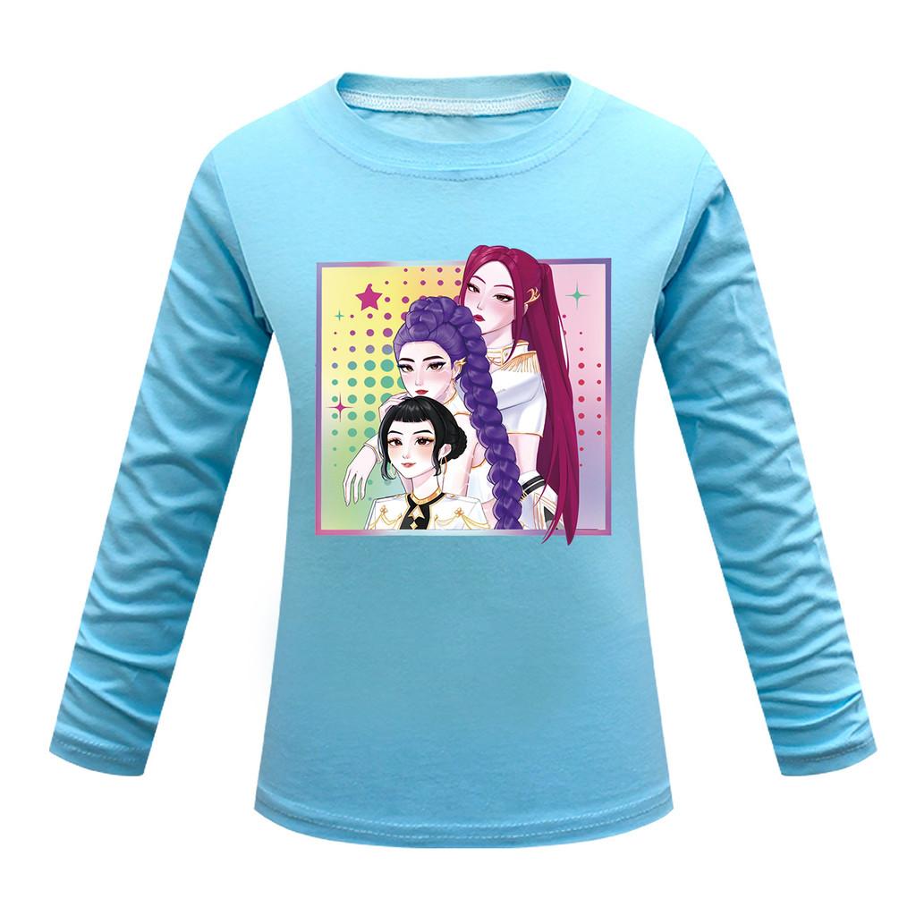 Dětské Dívčí Anime Kreslené K-POP Rumi Zoey Mira Potištěné Ležérní Tričko s Dlouhým Rukávem Top