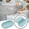 PP Material Soap Dish Portable Sealed 11.2*7.5*3.8