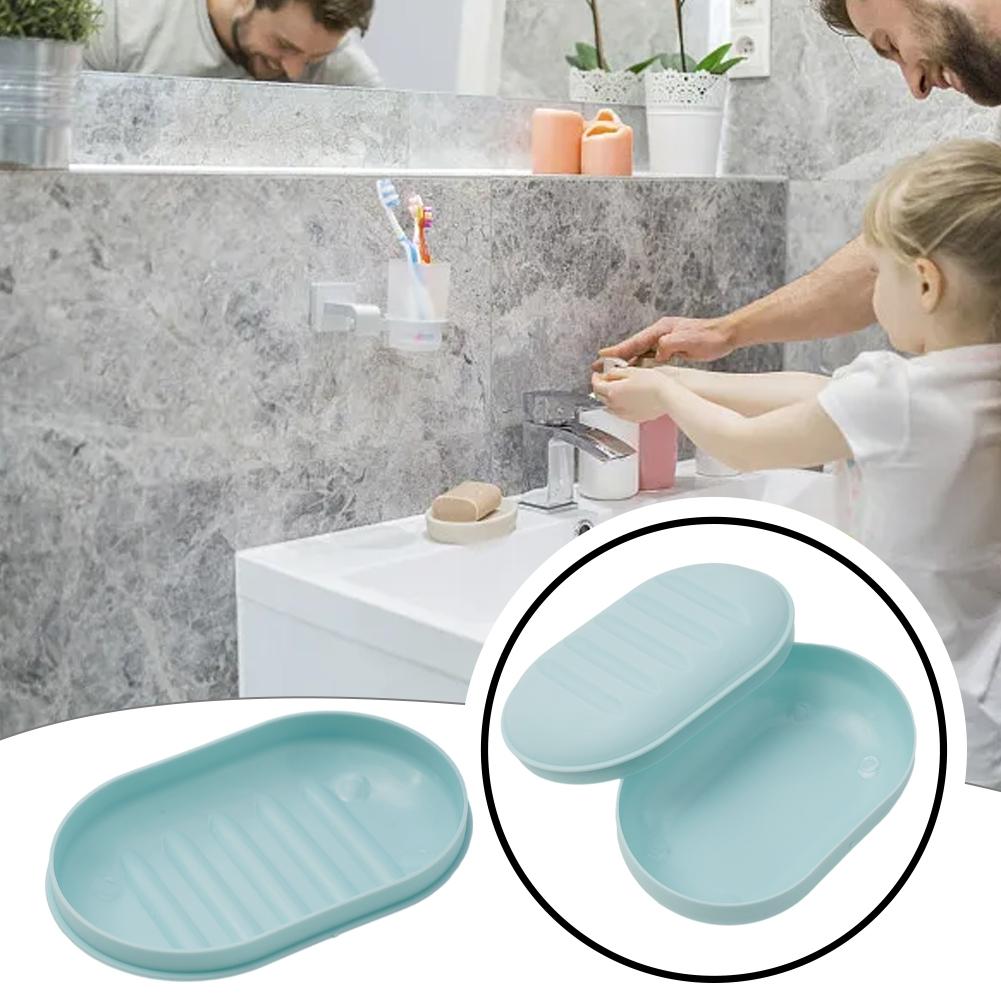 PP Material Soap Dish Portable Sealed 11.2*7.5*3.8