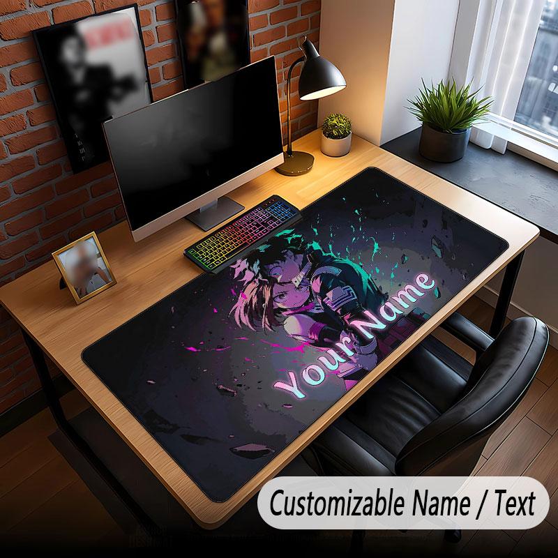 Custom Name Extended Mouse Pad,My Hero Academia Gaming Desk Mat For Home Office Desktop Decor