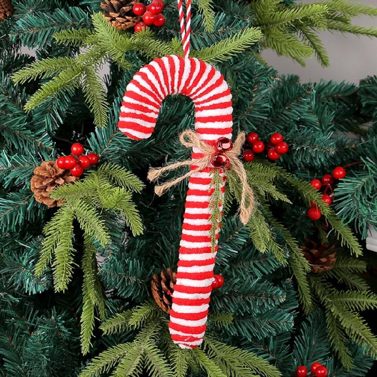 7Pcs Candy Cane Shape Christmas Ornament for Festives Season Decoration Colorful Hanging Charm Stylish Window Pendants