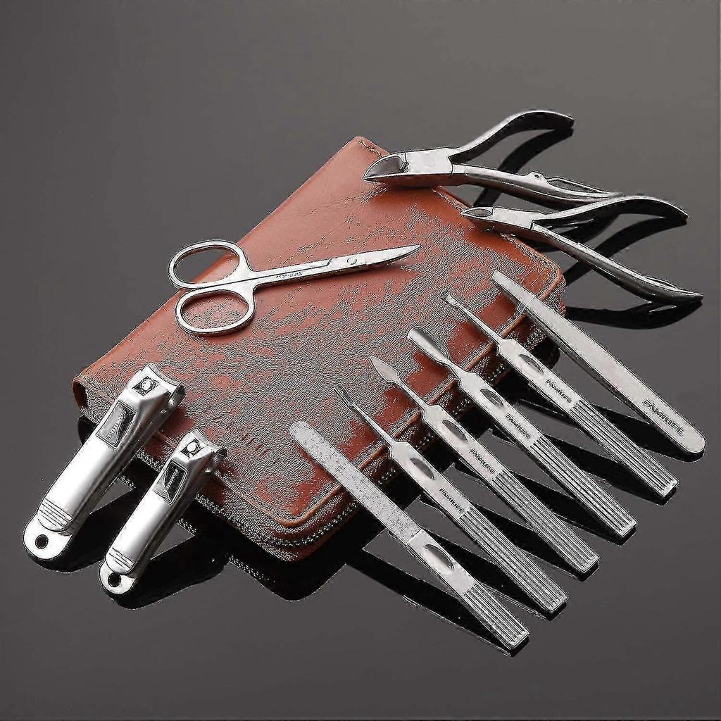 Set Manicure Professionale 11 in 1 Kit Unghie in Acciaio Inossidabile