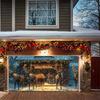1pc2D flat Christmas garage door banner for Christmas Eve winter New Year holiday home decoration no power required wsj