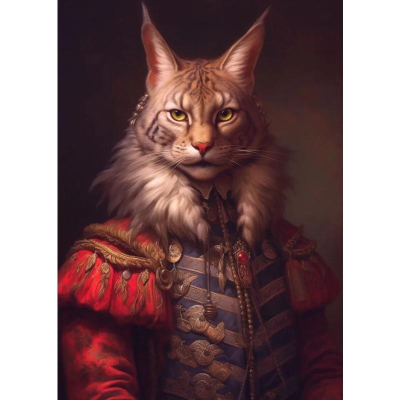 Wolf Lion Panther Rooster Cheetah Crow Deer Penguin Vintage Knight Animal Poster Canvas Painting Wall Art Picture for Room Decor
