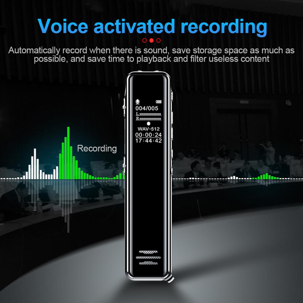 Q22 Mp3 Player Digtal Voice Recorders With Screen Dictaphone Hd Professional Sound Recorder 1536kbps Audio Activated Pen Record
