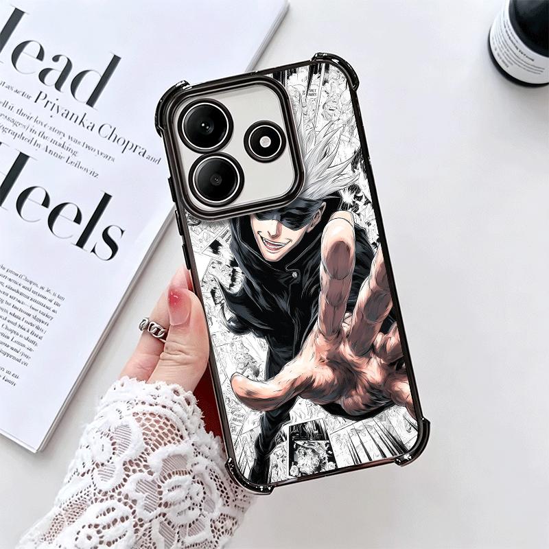 Anime Gojo Satoru JUJUSU Plating Phone Case For Xiaomi Redmi Note 14 15 Pro Plus 13 12 11 11S 11T 10 9S 9 5G Anti-Fall Airabag C