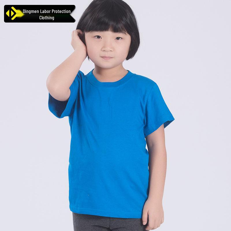Custom Logo Kids' Cotton Short Sleeve Round Neck T-shirt for Kindergarten Activities