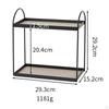 Tabletop Storage Rack TwoTier Countertop Organizer with Handles Metal Shelf for Washroom Counter,