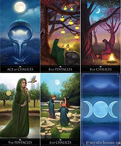 Kancharo 78-Card Tarot Card Set [Silver Witchcraft Tarot] Includes Japanese Tarot Card Instructions & Pouch (Authentic)