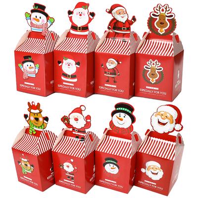 20 Stück Weihnachts-Süßigkeiten-Geschenkbox Schokolade Keks Apfel Verpackungsboxen Weihnachtsmann-Taschen Weihnachtsdekorationen für Zuhause Neujahr 2025