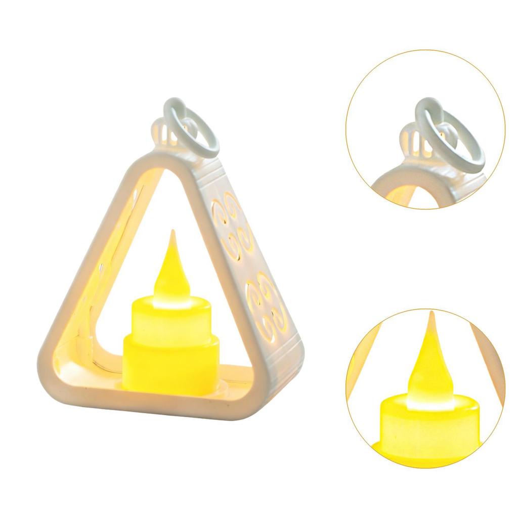 Creative Bedside Lamp Warm White Small Gift Idea Triangle Desk Lamp Ornament Nightlight for Cabinet Office Dorm Bedroom Study