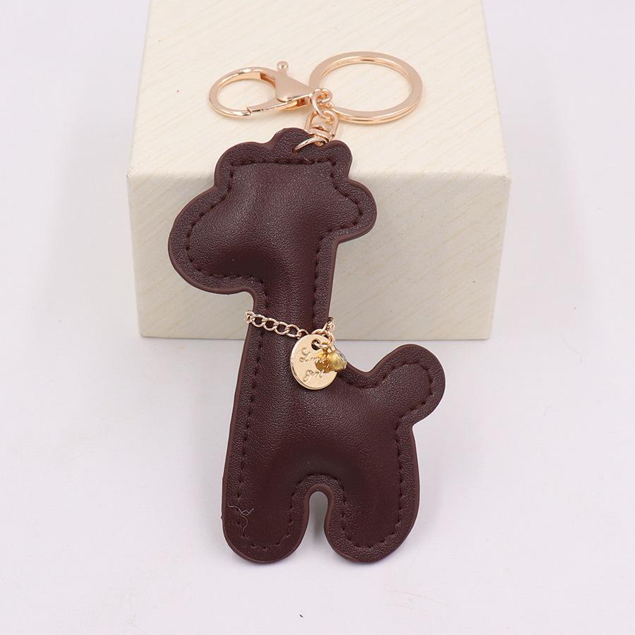 Kreskówka skórzana żyrafa dziewczyna torba wisiorek kreatywny naszyjnik na pasku żyrafa brelok