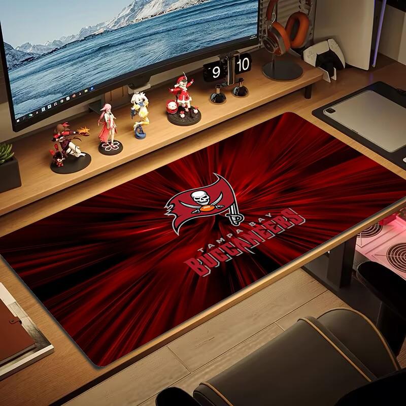 Tampa Bay Buccaneers Mauspads Großes Gaming-Tischkissen Rutschfest Laptop Tablet Großes Mauspads XXL Matte Mini-PC Spielmatte Mit Verriegeltem Rand