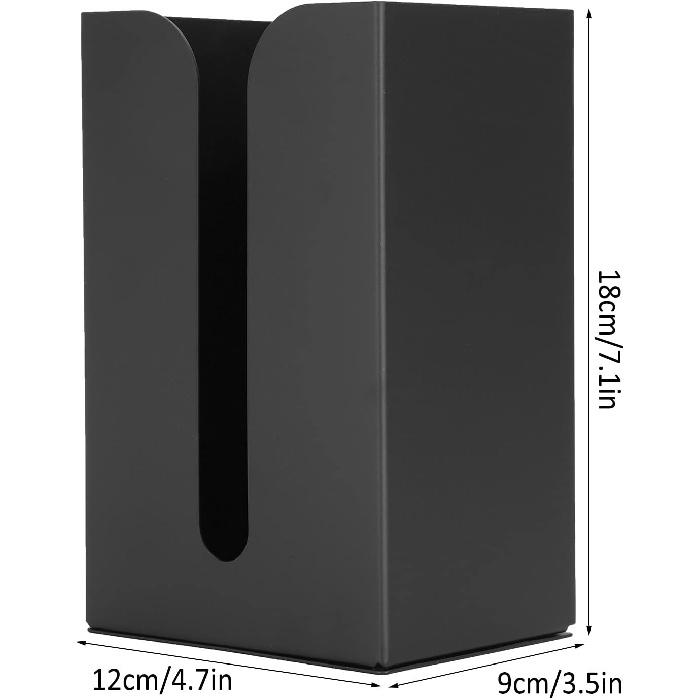 Wall Mount Bathroom Tissue Box Holder, Black Kitchen Paper Towel Dispenser Napkin Organizer for Kitchen, Toilet, Pantry Utility Room Laundry, Fixed
