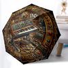 Synthwave Retro Music Room Pattern Umbrella, Portable and Foldable Design, 8 Ribs, a Casual Accessory for Halloween, Christmas, and Birthday Gifts.