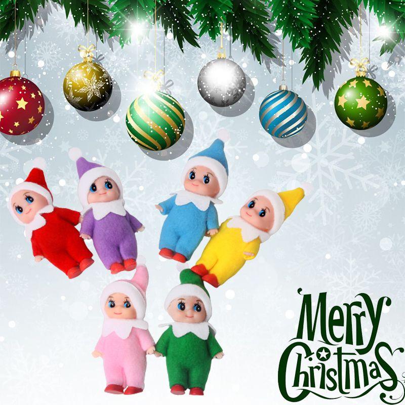 2.9in Christmas Elf Doll Ornament Lovely Kids Gift Toy Decor
