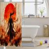Boys Girls Japan Style Shower Curtain Japanese Geisha Bath Curtain Cherry Blossoms Bathroom Accessories Kids Teens