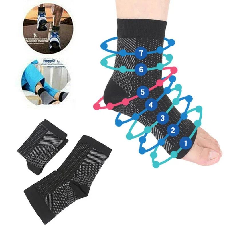 1 Pair Sports Ankle Brace Compression Ankle Support Anti Fatigue Socks Breathable Net Foot Sleeve Yoga Anklet Protective Gear