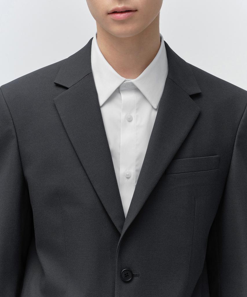 MUSINSA STANDARD Whipcord Relaxed Basic Blazer [Gray]
