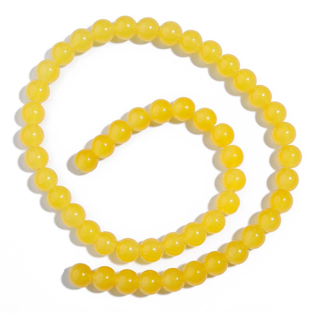 1 Strand 6/8mm Solid Color Glass Beads Loose Spacer Round Beads For Jewelry Making DIY Handmade Bracelet Necklace Accessories