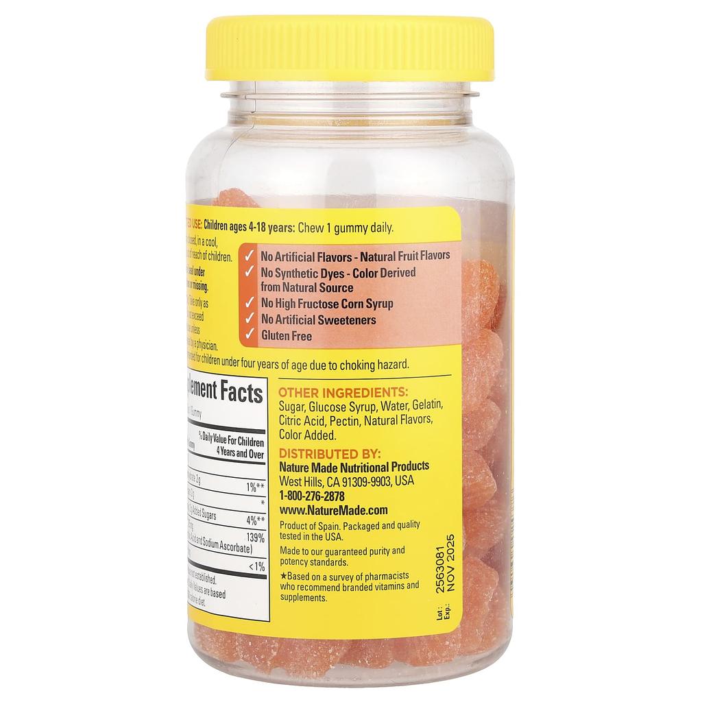 Kids First®, Vitamin C Gummies, Tangerine, 125Mg, 110 Gummies