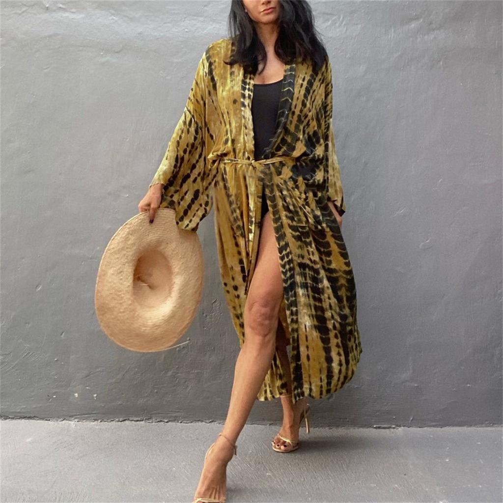 Damen Lose Strand Cover Up Robe Urlaub Sonne Shirt Cover Up