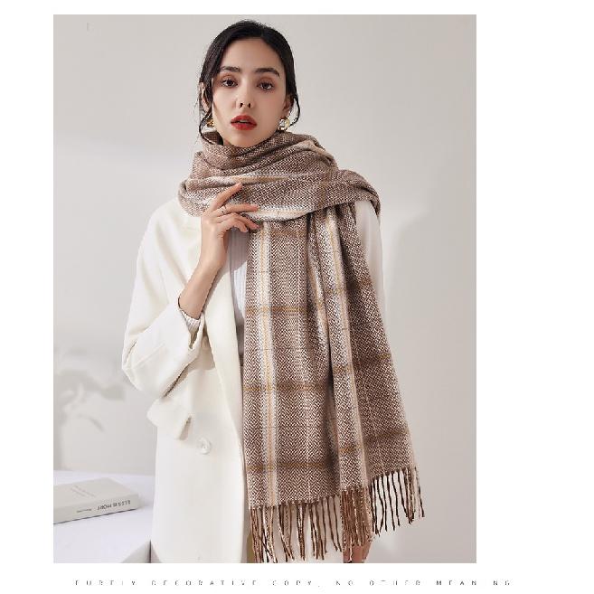 Karierte Schals für Damen, Herbst-Winter-Schals, Pashmina-Tücher und Tücher