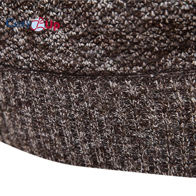 Cozy Up Men's Autumn and Winter Solid Thickened and Padded High-Collar Sweater