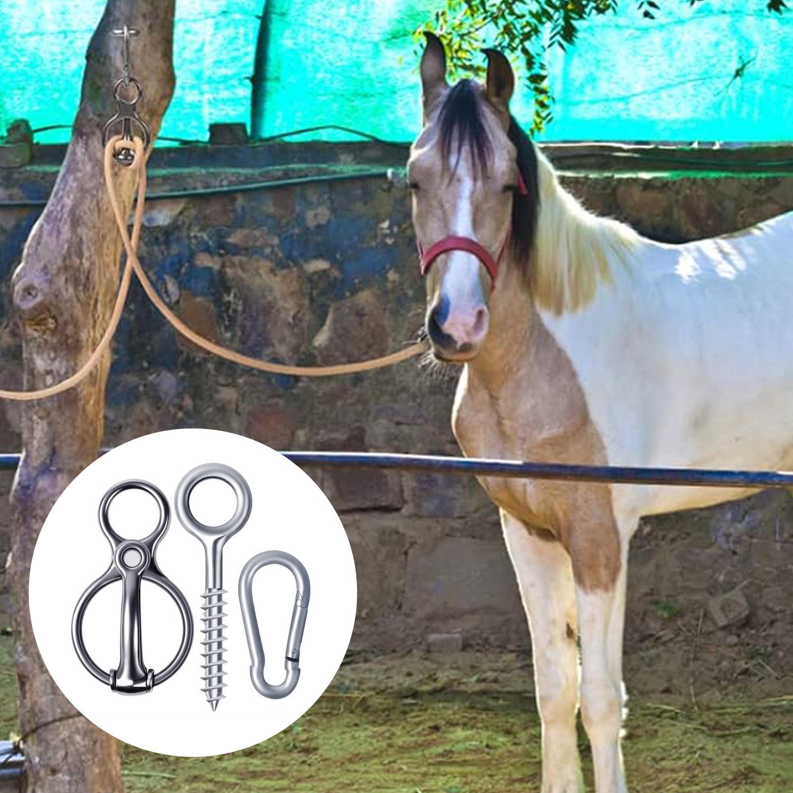 

horse tie ring Stainless Steel Heavy Duty Training Tying Retracting Pull Back Release horse tack and supplies Indoor Outdoor CN
