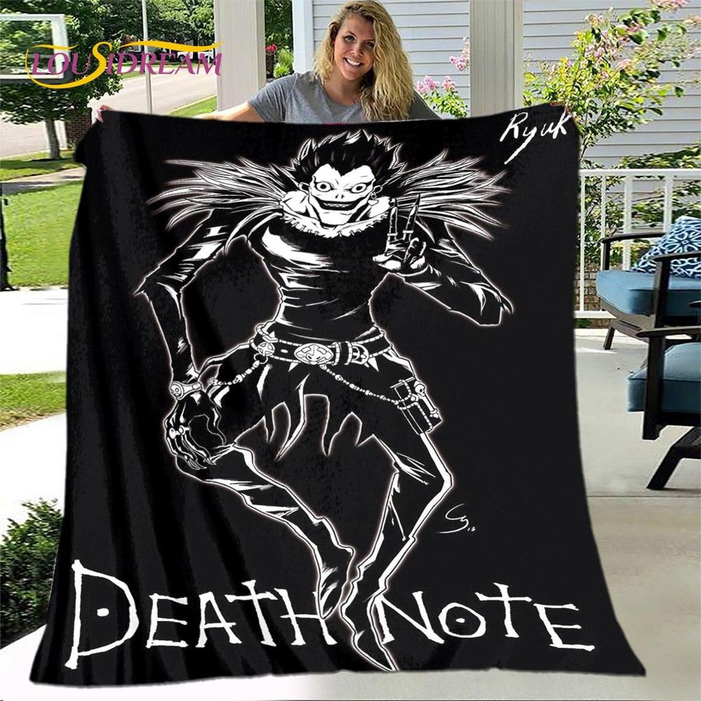 Anime Death Note Skräck Tecknad filt, Flanellfilt Slängfilt, Mjuk varm filt för Vardagsrum Sovrum Sängar Soffgåva