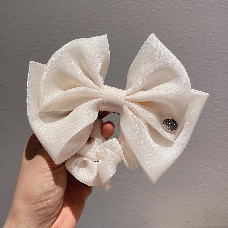 Korean Elegant Bow Scrunchies Women Girls Elastic Hair Rubber Bands Accessories Tie Hair Rope Headdress Headwear Ornament