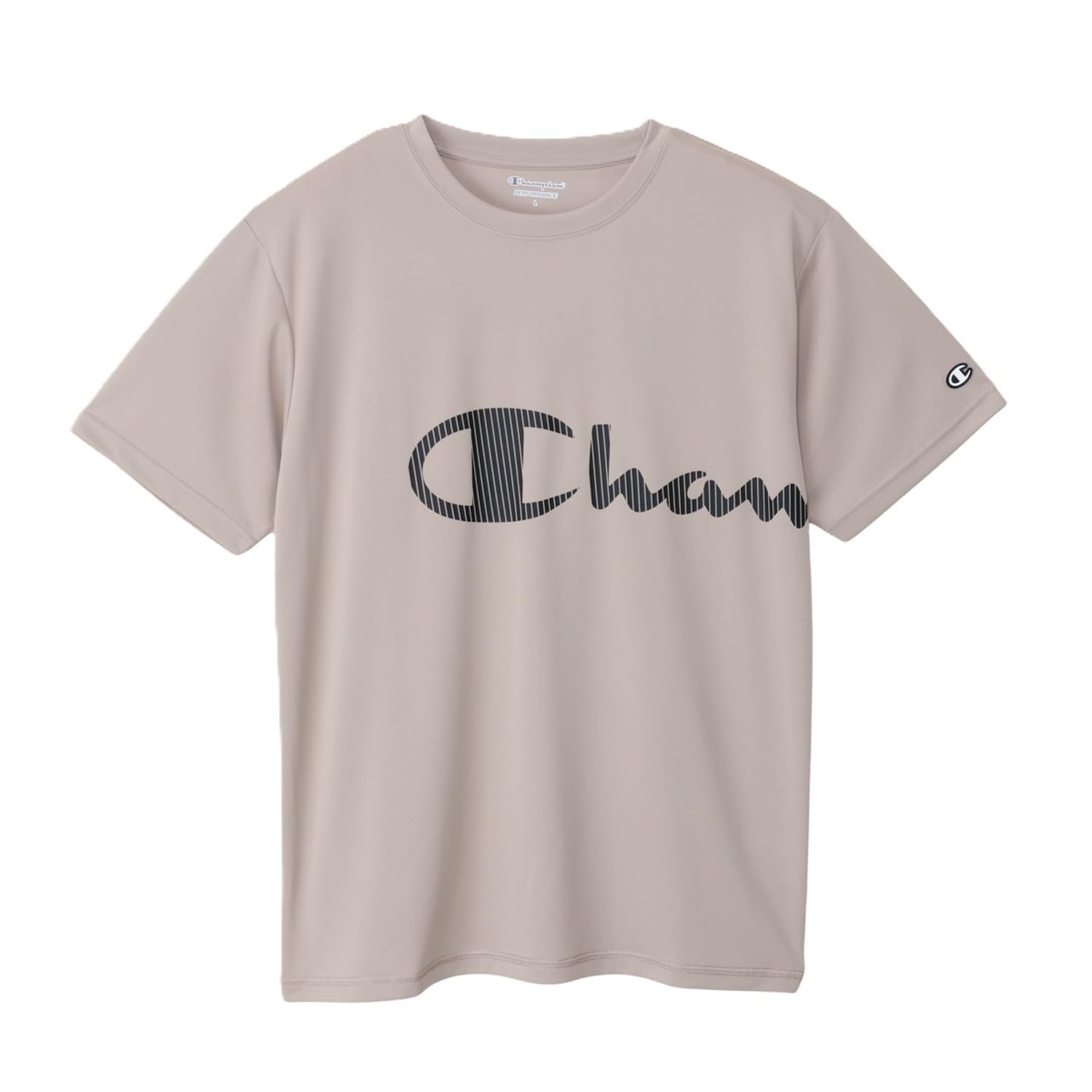 

Champion Basic Sport Short Sleeve Sand Short Round Large UV Antibacterial and Odor Quick Graphic Rubber Print Men s T-Shirt, Beige, C3-BS327L, Sleeve,