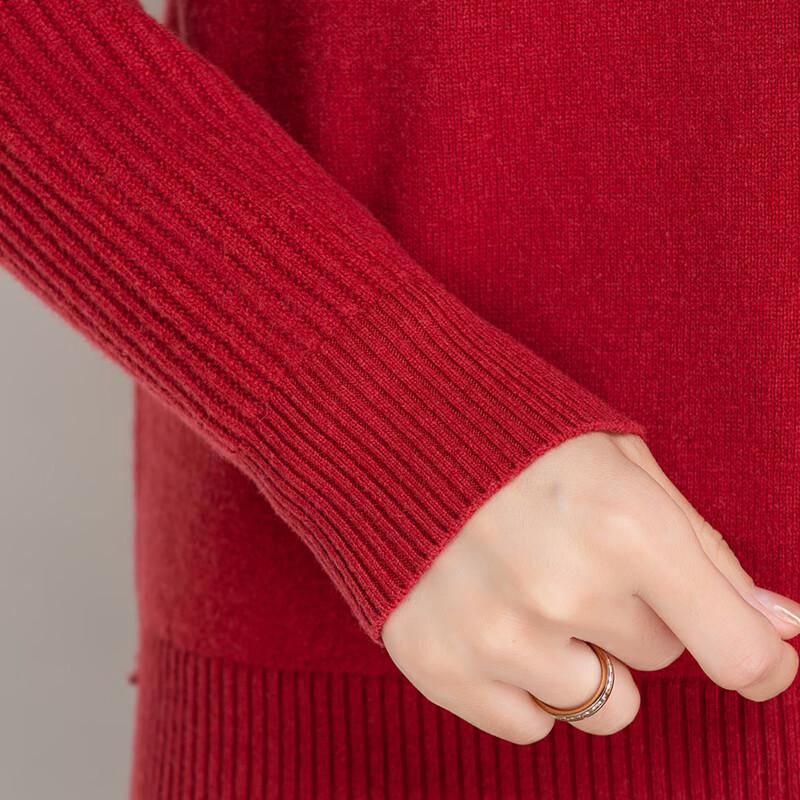 Women's Pure Wool Semi-High Neck Pullover Sweater