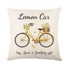 New Spring and Summer Pillow Cases Linen Yellow Lemon Truck Print Home Pillow Cushion Combination