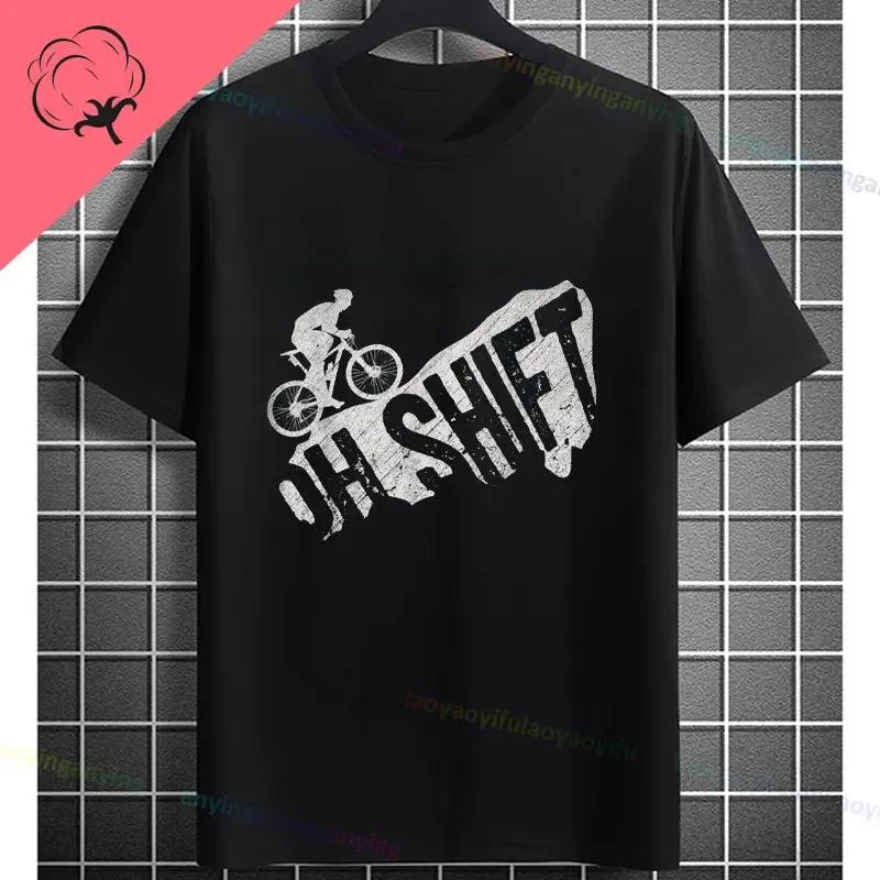 Never Underestimate An Old Guy On A Bicycle Funny Cycling Tshirt Slogan Graphic Design Tee Casual Shortsleev Cotton Tshirt