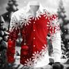 Christmas Fashion Men's Shirts Casual Outdoor Comfortable Suitable Lapel Button Long Sleeve Shirt Party New Men's Tops Plus Size