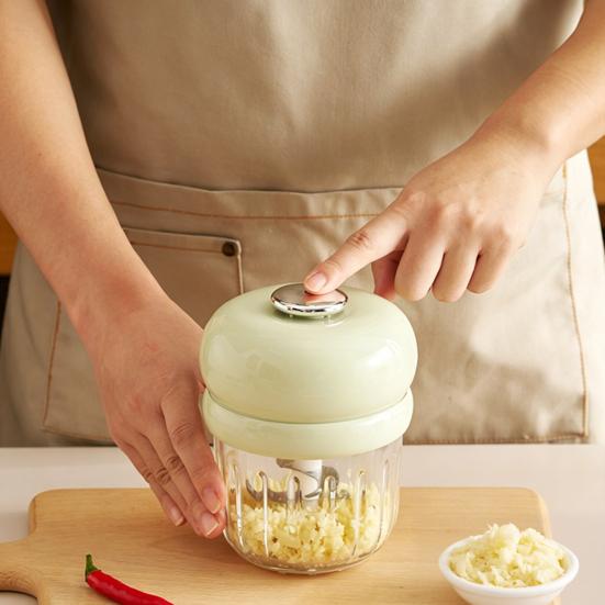 Electric Garlic Chopper Mini Food Processor for Food Meat Veggies 350ml Rechargeable Garlic Grinder for Kitchen