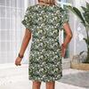 Short Sleeve Women's Dress Casual Dresses With Pockets V Neck Vocation Boho Beach Sundress