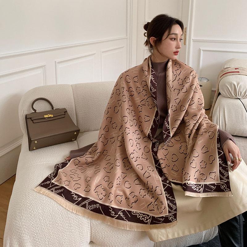 65 * 190 cm Autunno e Inverno Nuovo Sciarpa Versatile Semplice Tinta Unita con Frange Imitazione Cashmere Double-Sided Sciarpa Calda Shawl d'Atmosfera