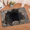 3D Visual Hole Rug Optical Illusion Floor Mat Realistic Hole Pattern Doormat Test And Play with Dog or Cat for Entrance Hallway Living Room