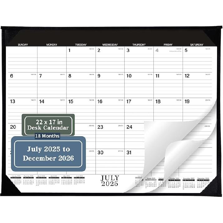 Desk Calendar 2025 - JAN. 2025 - DEC. 2025, 12 Monthly Calendar 2025,17" X 22", 2025 Large Desk Calendar with Thick Paper, Calendar with Corner