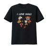 Ich liebe Hunde Hund Herz Liebhaber Slogan T-Shirt vintage Gewaschen Lässig Bequem Dehnbar Unisex Oberteil Für Den Alltag