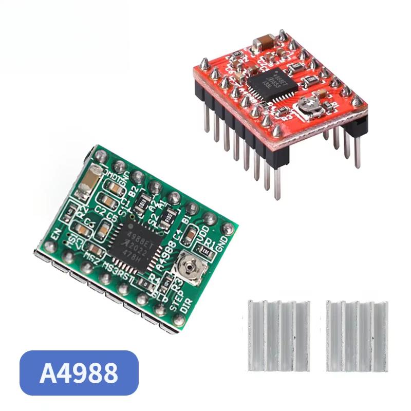 

Модуль драйвера крокового двигуна A4988 1A з радіатором, Аксесуари для 3D-принтера, Модулі Червона/Зелена плата 1 шт.