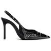 Zara Pu Studded Comfortable Versatile Pointed Toe Open Back Stiletto High Heels 10Cm Women High Heels Black 13205510-38