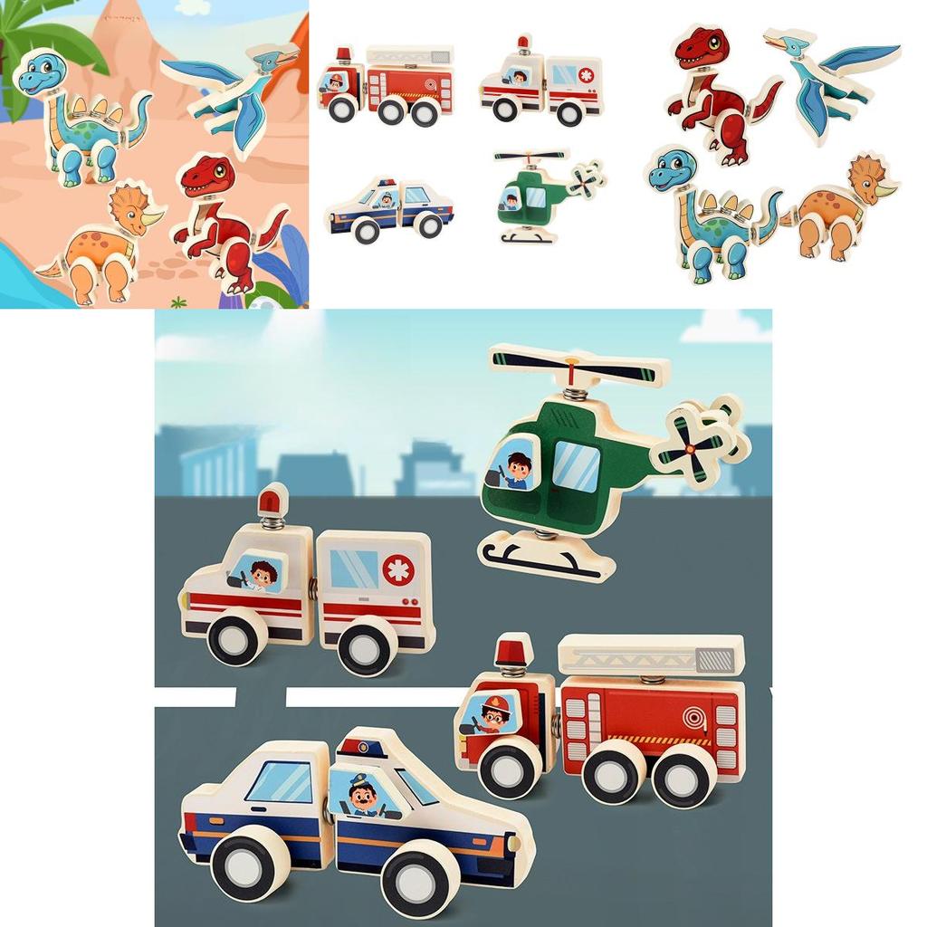 Holz-Dinosaurier Bausteine Pädagogisches Spielzeug für Kinder Entwicklungsspiel