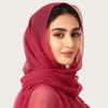 High-Quality Velvet Chiffon Scarf: Elegant Plain Color Malaysian Gauze